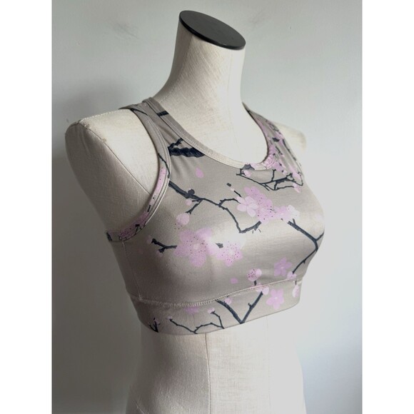 New Balance Sports Bra Strappy Crisscross Floral Stretch Size M Women - Picture 2 of 8